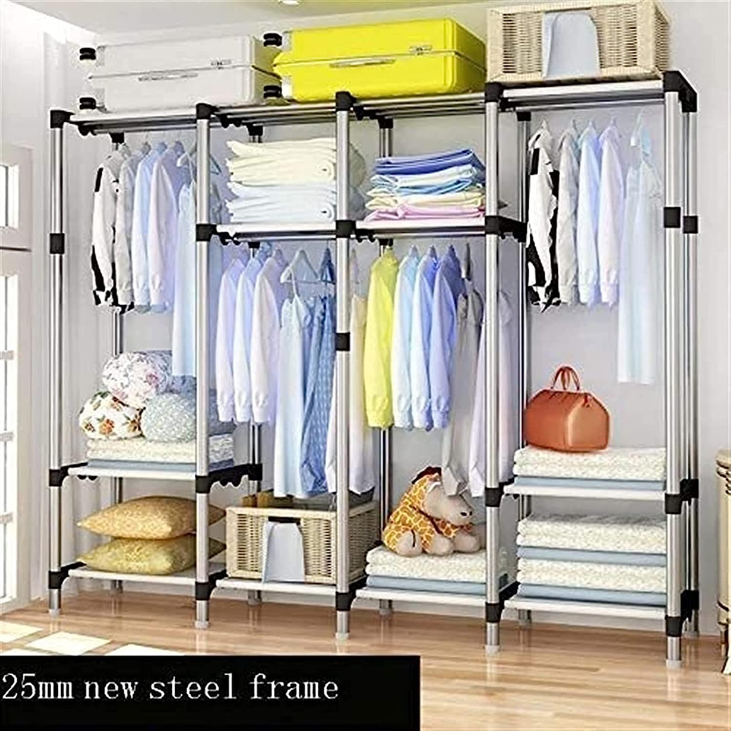 Armadio Spogliatoio Armadio Combinato Assemblaggio Economico Armadietto per Camera da Letto Semplice Risparmio di Spazio Camera Letto Dormitorio
