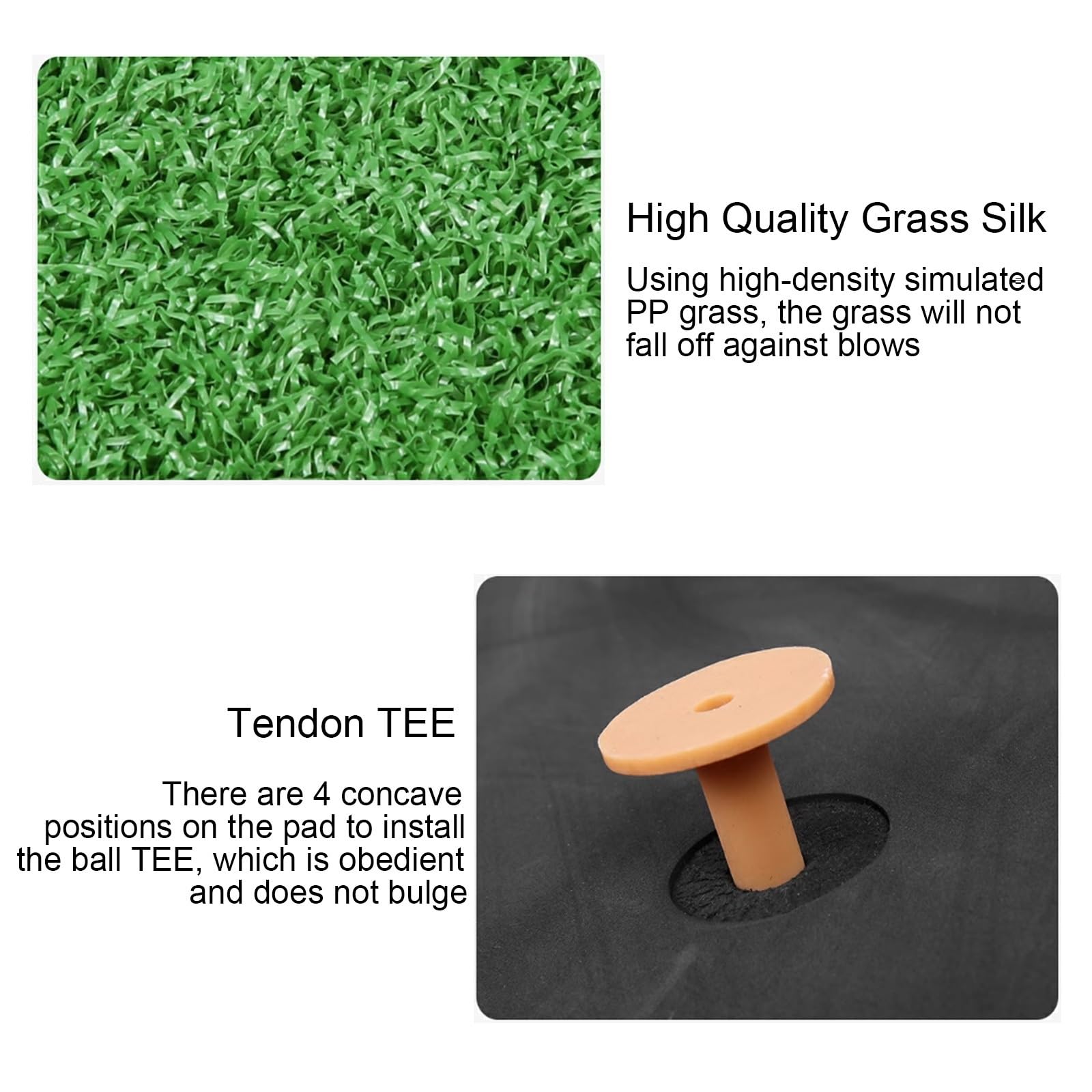 Golfmatte, Kunstrasen-Golf-Übungsmatte, 10 mm Dicke Golf-Schlagmatte mit 10 Golfbällen, für Hinterhof-Chipping-Training im Innen- und Außenbereich, 4 Größen