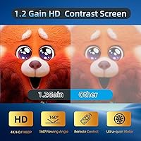 Vista 6 de Pantalla de proyector motorizada de 120 pulgadas 4:3 HD, pantalla de proyector eléctrico desplegable con control remoto, pantallas de proyector