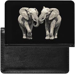 Two Elephants Playing Cute Passport Covers Slim Vaccine Card Organizer Holder Travel Wallet with Card Slots