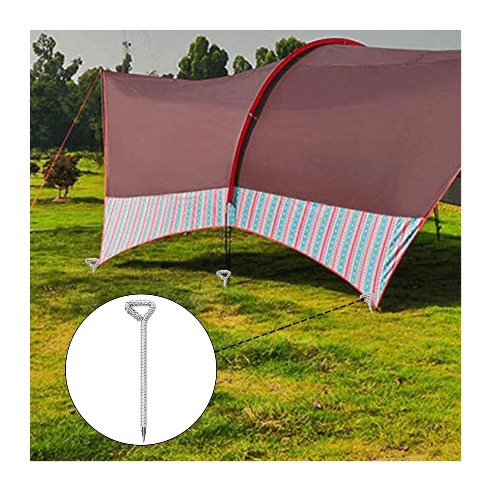 Colchoneta Recambio Exterior Trampolín Estacas De Tierra De 12 Pulgadas, Estacas De Metal Robustas De 12 Pulgadas para Acampar, Varillas De Clavos para Trampolines, Toldos, Cobertizos