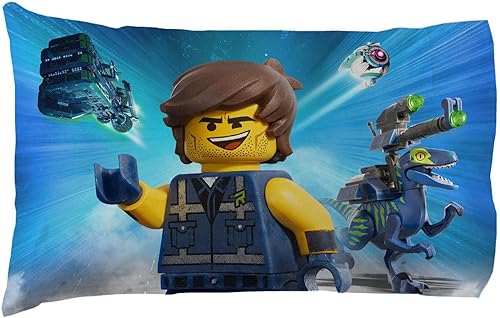Lego - Funda de almohada reversible con texto en inglés "Let's Build Togethers" para niños, 20 x 30 pulgadas (solo 1 funda de almohada)