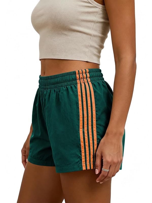 MakeMeChic Women's Striped Summer Track Shorts Low Rise Athletic Shorts by MakeMeChic - Used condition - Image 2