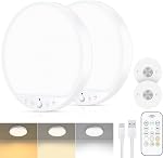 Remboursé 6W Capteur de mouvement lumière de plafond intérieur, Wireless magnétique Stick-On, télécommande pour la couleur & Luminosité, Lumière de batterie pour placard, Douche, Salle de bains, Canteau, Hallway, 1-Pack