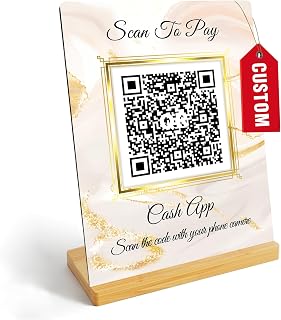 Custom Metal QR Code Sign for Business - Scan to Pay, Personalized Social Media QR Signs, Barcode QR Plaque Print with Stand, WiFi Sign