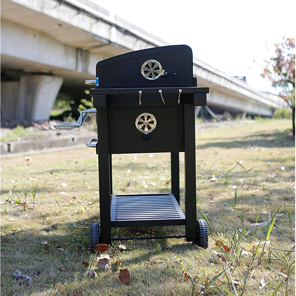 FP-TECH Grill BBQ a Carbonella 115x66x106 cm con Ripiano Regolabile