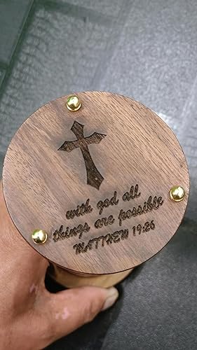 Miniatura 8 de Reloj de arena de latón palisandro con Qoute with God All Things are Possible de 4 pulgadas, temporizador de arena de 1 minuto, reloj de arena,