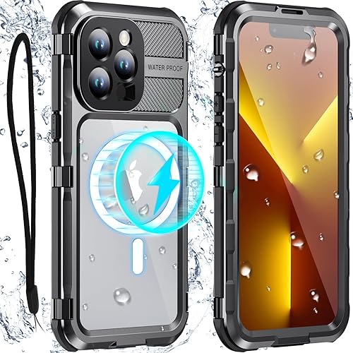 Miniatura 192 de WIFORT Funda impermeable para iPhone 14 Pro - Funda protectora de cuerpo completo de metal resistente, protector de pantalla integrado, IP68 a