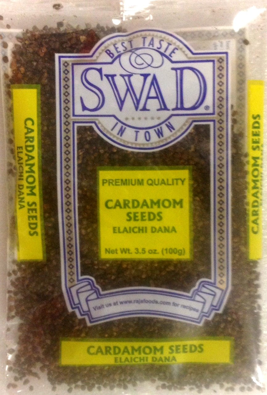 Swad Premium Quality Cardamom Seeds Decorticated (Elaichi Dana) / 100g., 3.5oz (Pack of 3)