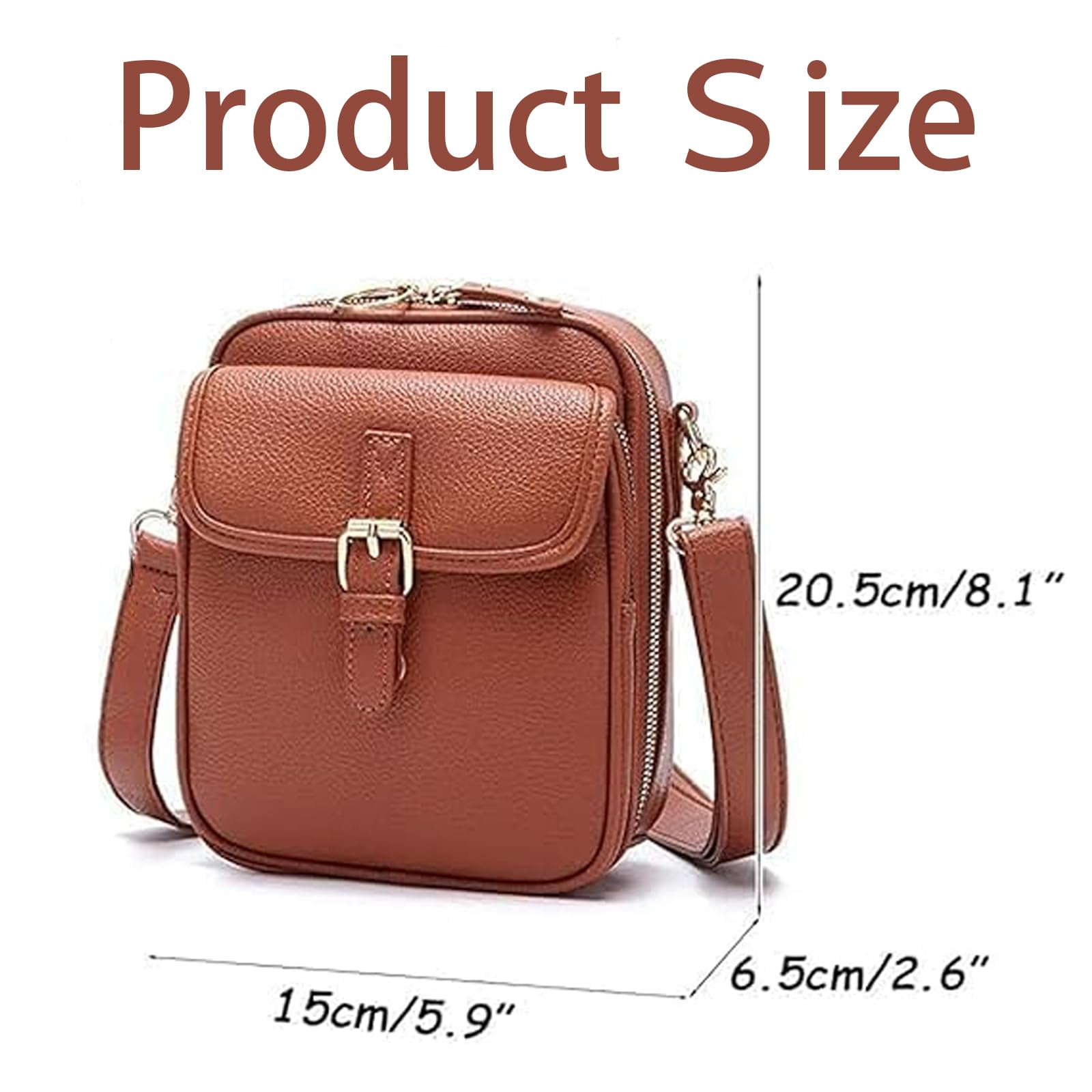 Crossbody Leather Bag, Large Capacity Anti-Theft Vintage Bag, Multi-slot Bags with with Adjustable Strap for Everyday Casual