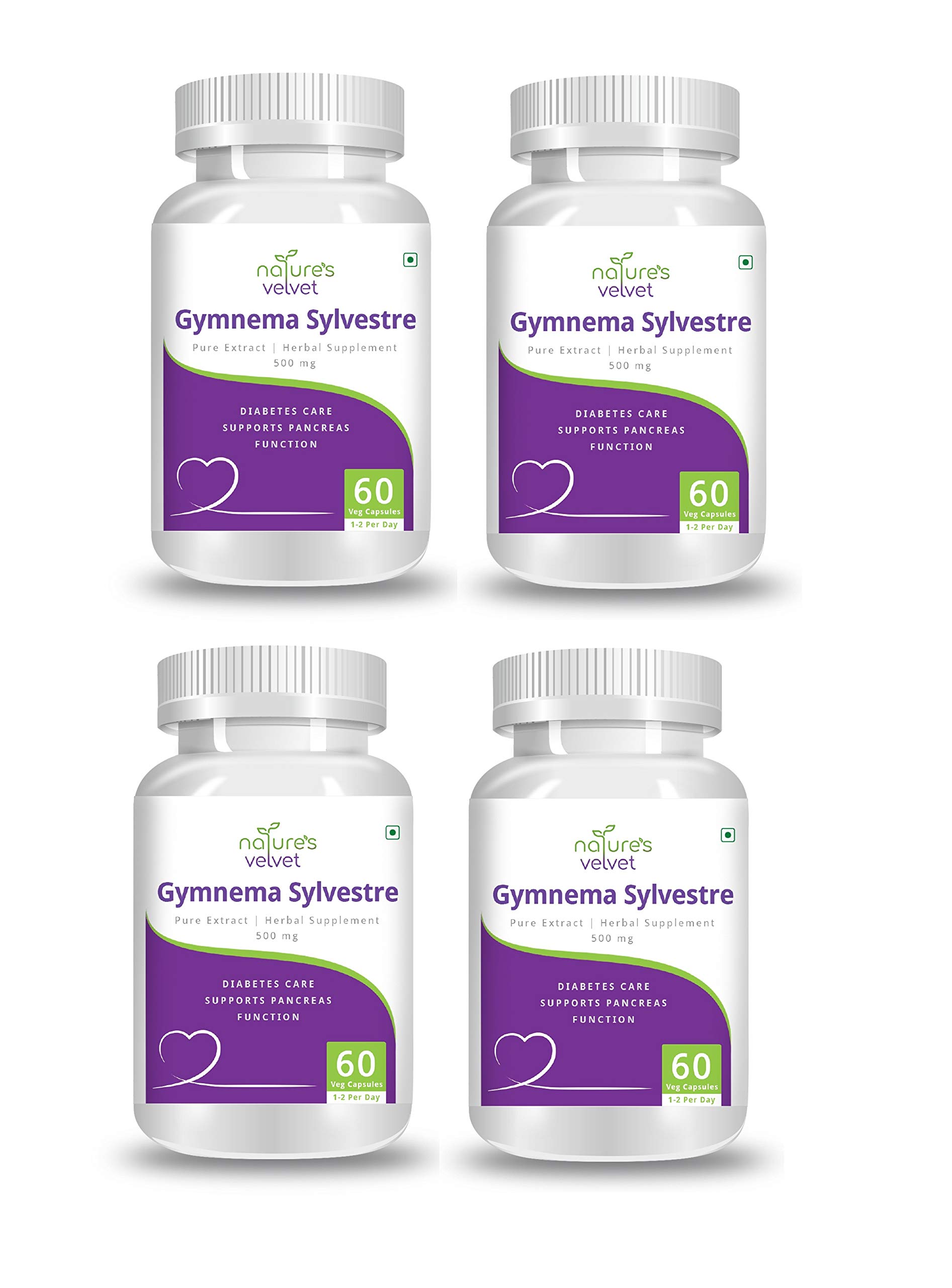 Natures Velvet Lifecare Gymnema Sylvestre Pure Extract 500 mg, 60 Veggie Capsules - Pack of 4 (B0756WD9Z3) Amazon Price History, Amazon Price Tracker
