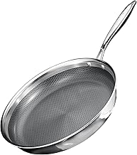 GiPP 30CM Triple Stainless Steel Frying Pan,Riveted Ergonomic Handle, Induction Deep Frying Pan, Scratch Resistant,Family Cooking,Tri-Ply.PFAS-Free, Multi Clad,Oven Safe, Fits All Cookers