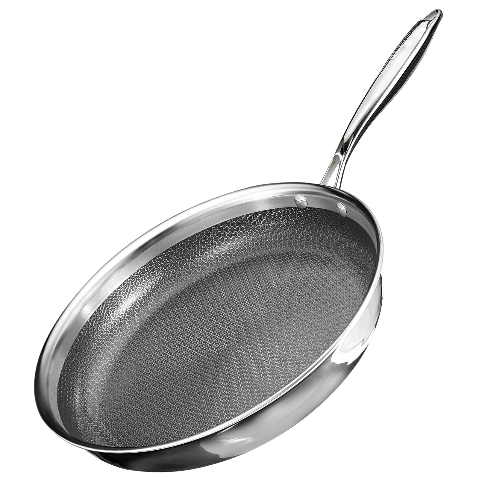 GiPP Sartenes Acero Inoxidable, Sartén 30cm, Acero Inoxidable de 3 Capas con Recubrimiento Cerámico Antiadherente y No Tóxico, Apta Para Todo Tipo de CocinasIncluida Induccion y Horno