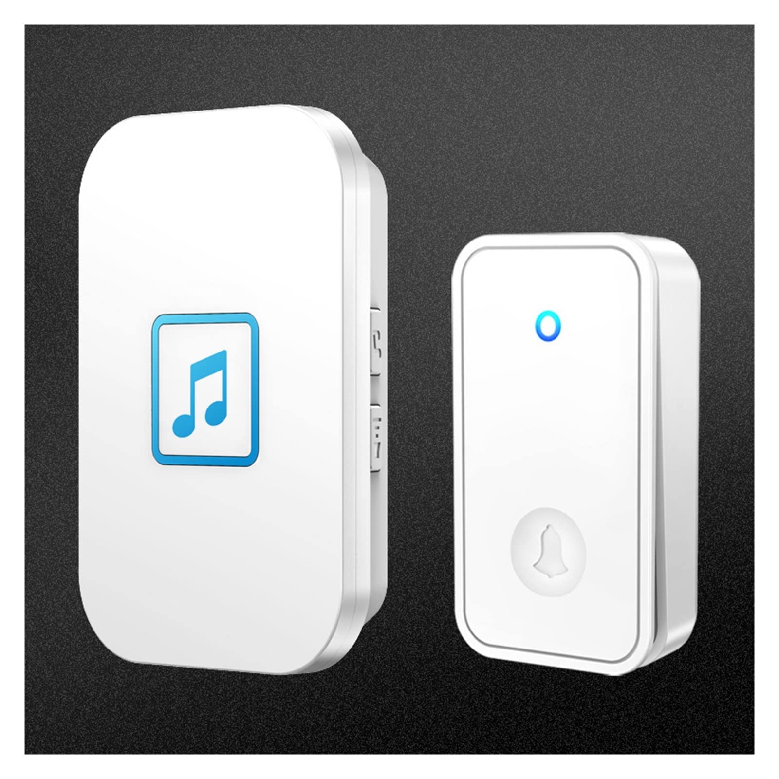 Inteligentny dzwonek do drzwi z własnym zasilaniem Bezprzewodowy dom o bardzo dużym zasięgu Wodoodporny dzwonek Elektroniczny pilot Osoby w podeszłym wieku Pager (Color : White, Size : E/U)