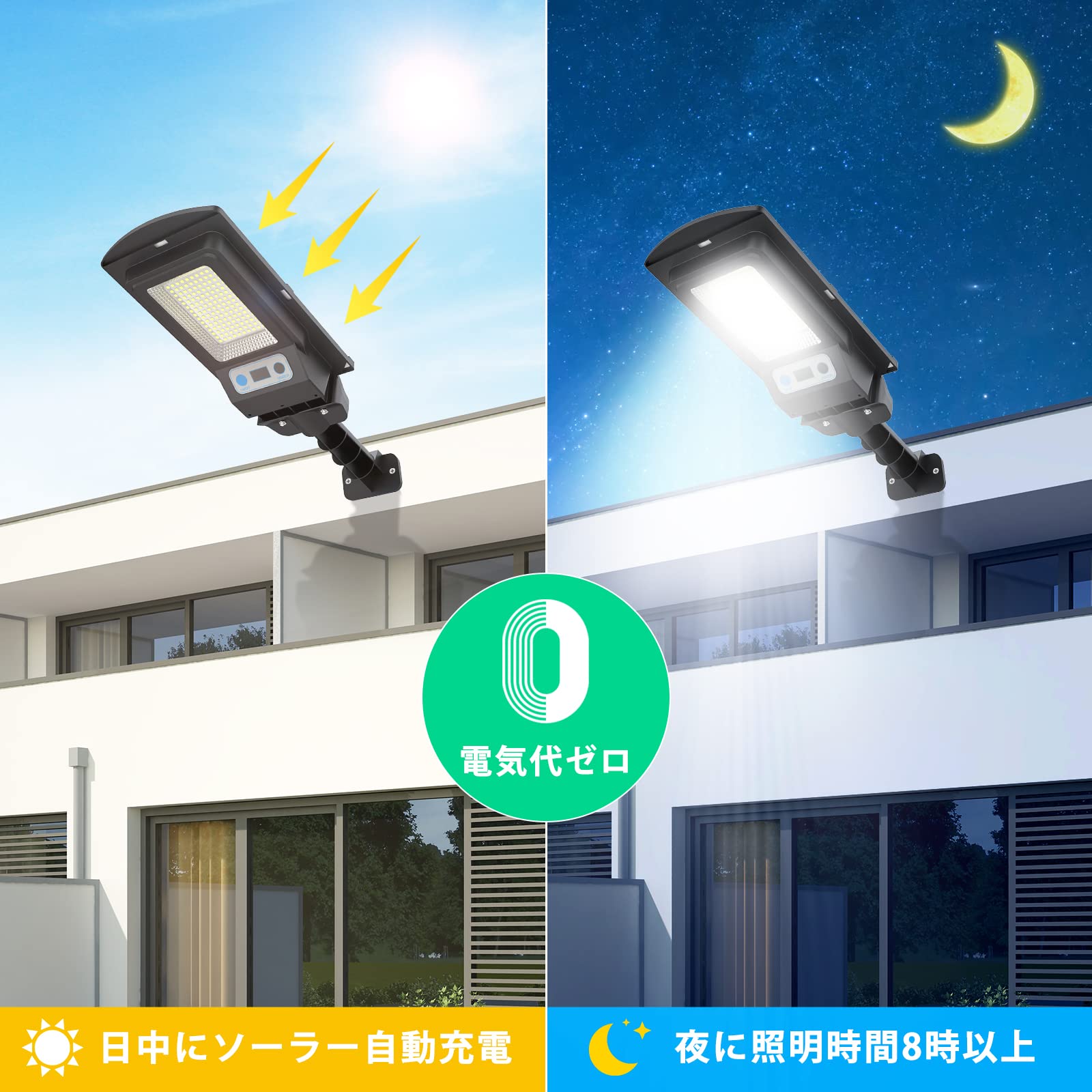 Amazon.co.jp : A-ZONE センサーライト 屋外 ソーラー 人感 明暗