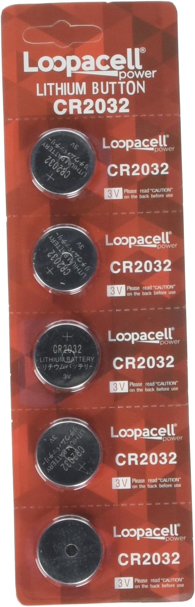 LOOPACELL 2032 Battery (CR2032/DL2032/E-CR2032/SB-T51/LF1/2V) Lithium 3v (1 Pack of 5) By Loopacell