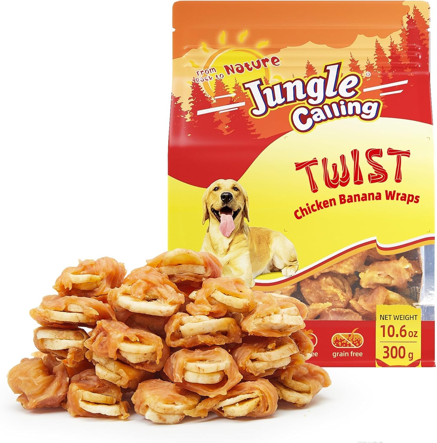 Jungle Calling Chicken Wrapped Banana Dog Treats