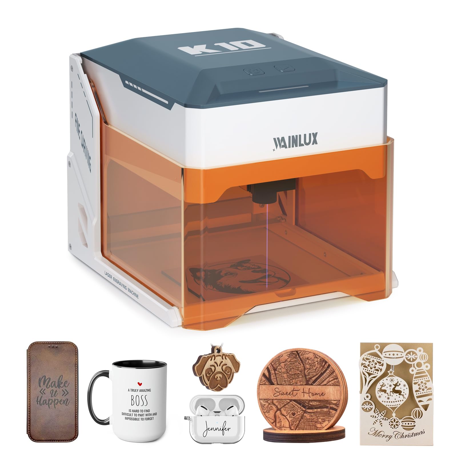 Amazon | WAINLUX K10 3W レーザー刻印機、ミニレーザー彫刻機,windows 