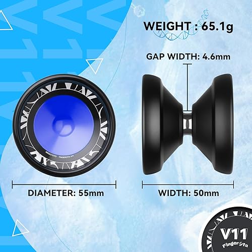 Miniatura 8 de MAGICYOYO Yoyo profesional de giro de dedo, truco de doble propósito, Yoyo Yo sensible y no responde para todos los niveles + 12 cuerdas de repuesto