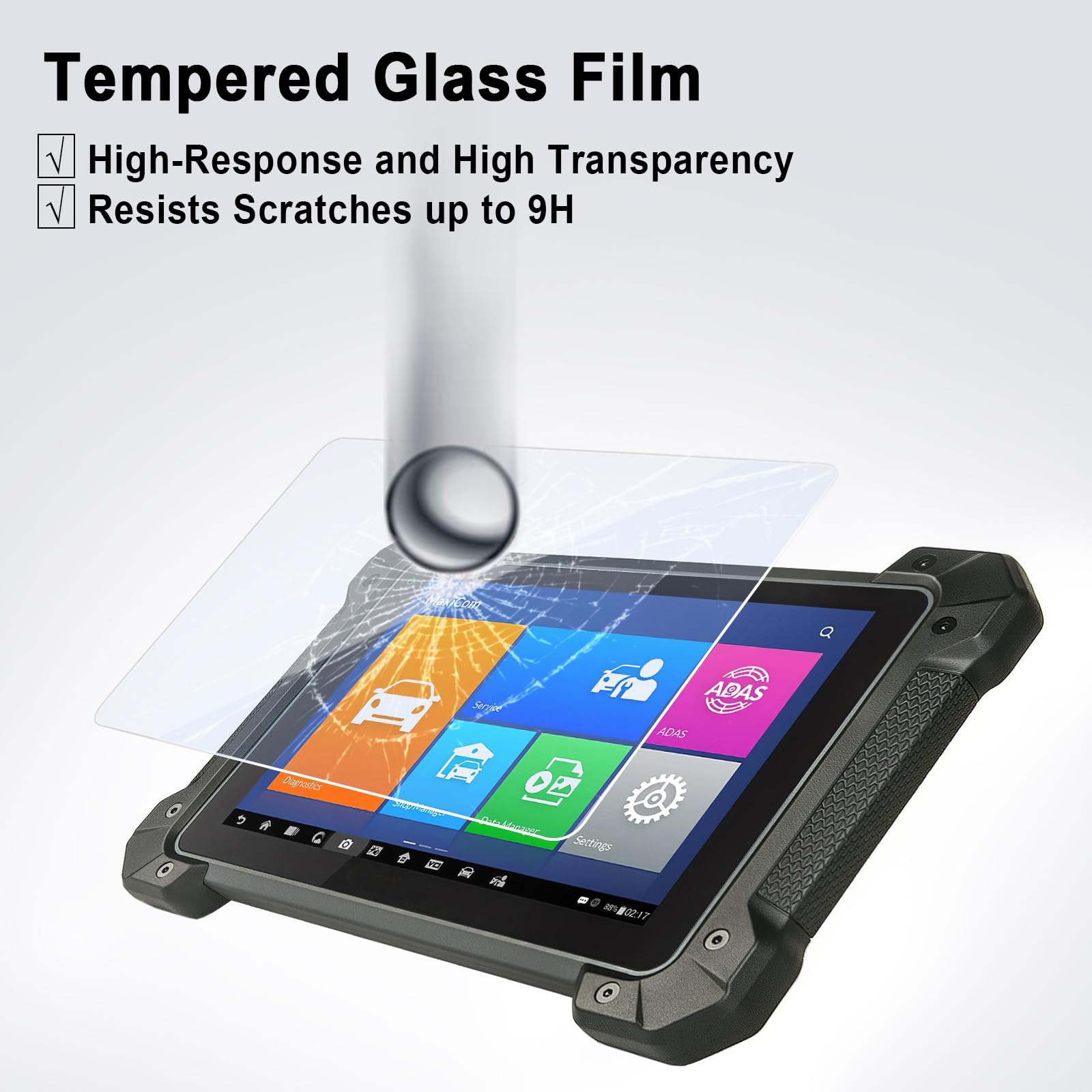 JMREOIMS 8 Inch Tempered Glass Screen Protector for Autel MaxiSys Ms906 PRO/ Ms906 PRO-TS/ MK906 PRO/ Mk906 PRO-TS, Film install Tools included