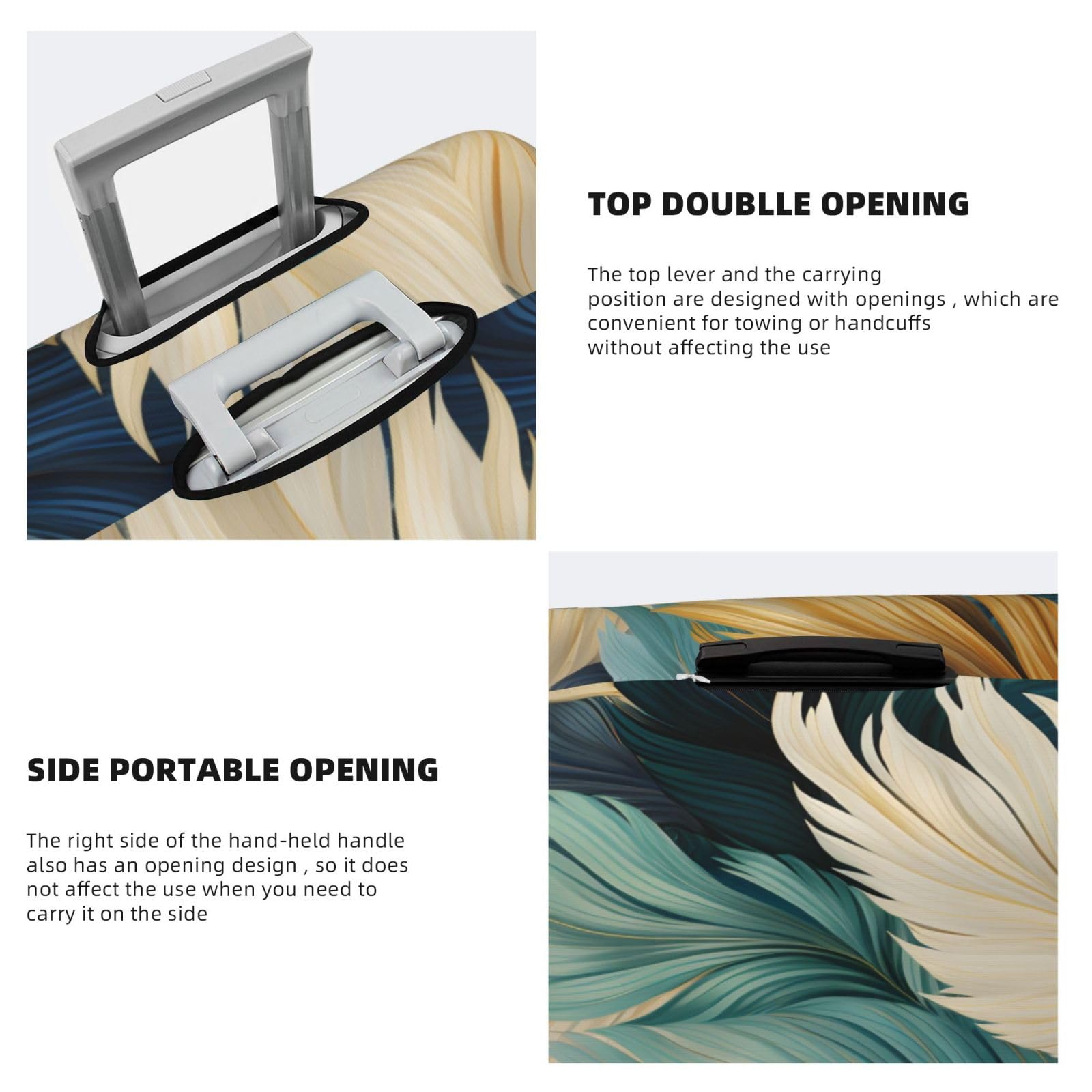 Kofferabdeckungen, Kofferschutzhülle mit bunten Federn, 18–32 Zoll(M)