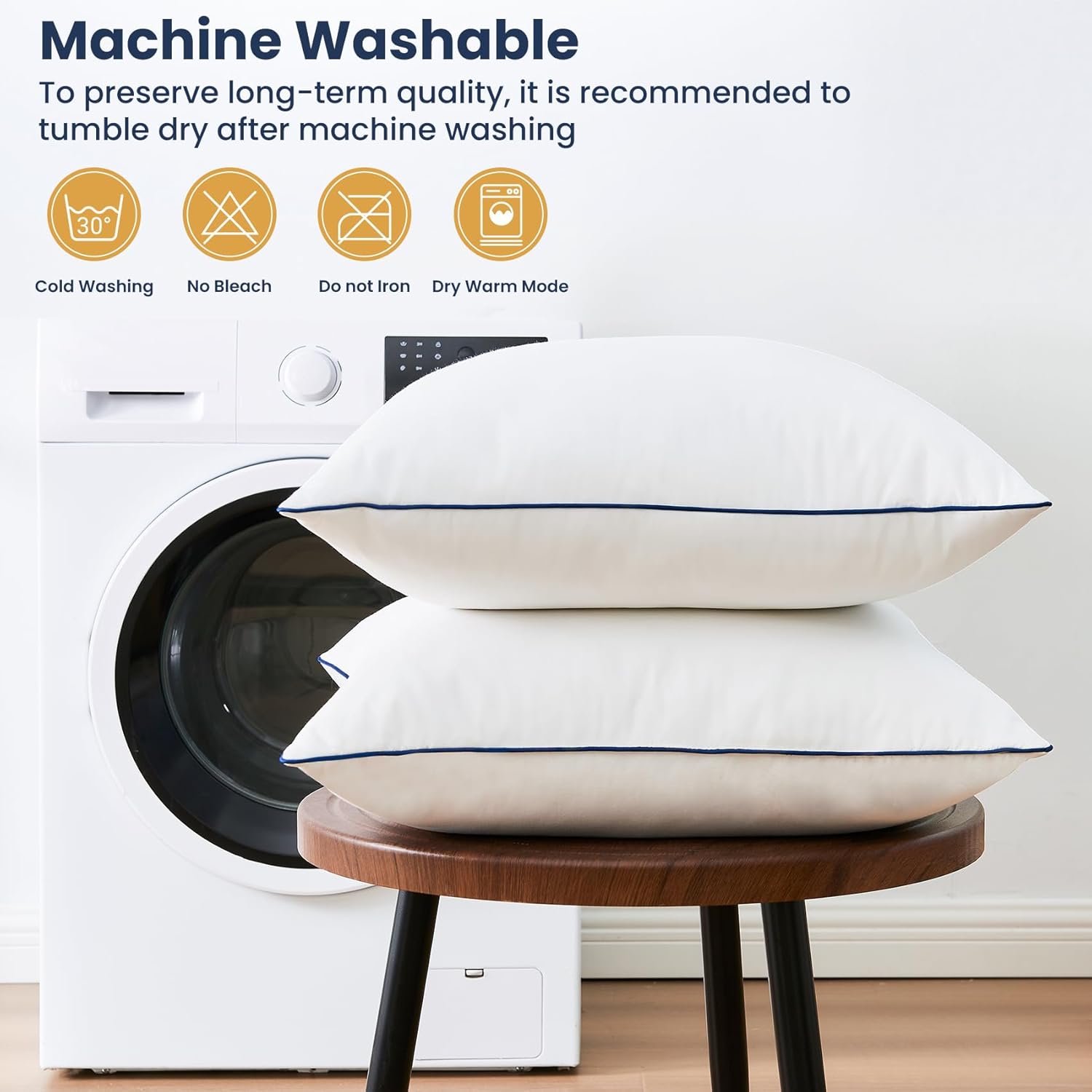 Down Pillow Inserts 20x20, Set of 2, 100% Goose Down Feather Throw Pillows Inserts, Triple-Layer Downproof, Decorative Pillow Insert with Soft Cotton Cover for Couch,Sofa,Bed,Living Room