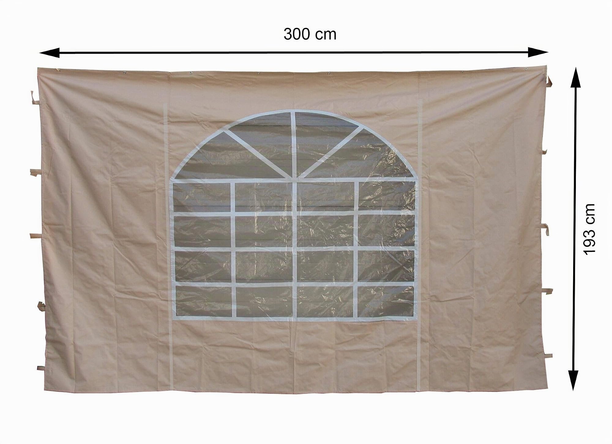 QUICK STAR 2 Seitenteile mit PVC Fenster 300x193 cm für Pavillon Sahara 3x3m Seitenwand Sand