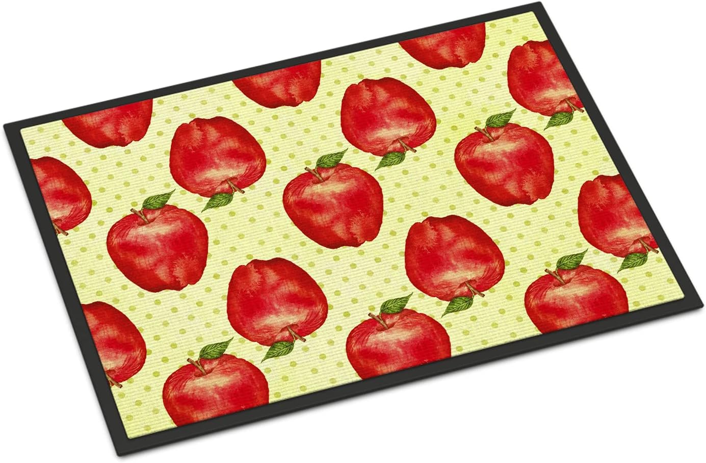 Caroline's Treasures BB7516JMAT Watercolor Apples and Polkadots Doormat 24x36 Front Door Mat Indoor Outdoor Rugs for Entryway, Non Slip Washable Low Pile, 24H X 36W