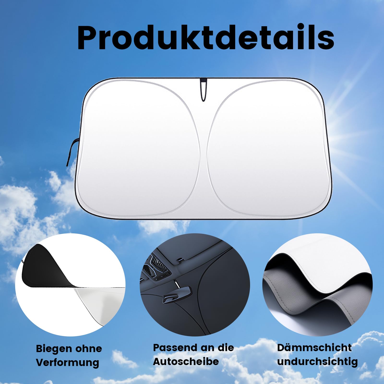 Faltbarer Autosonnenschutz Auto Sonnenschutz Fronts Produktbild-Vorschau 10