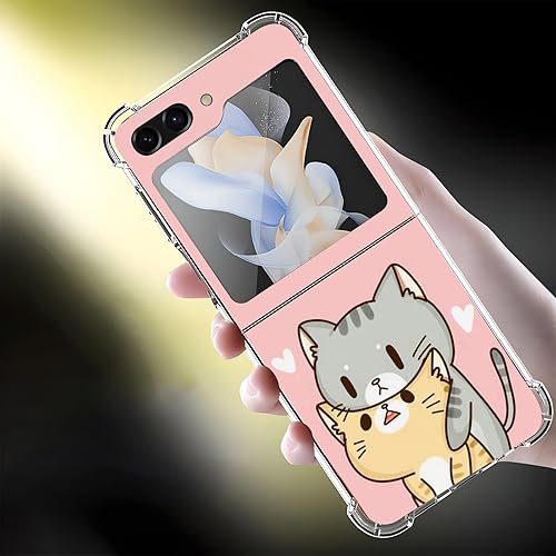 Miniatura 11 de Funda para Galaxy Z Flip 5, bonita funda protectora contra caídas de gato blanco y naranja, a prueba de golpes, carcasa protectora de cuerpo Lindo