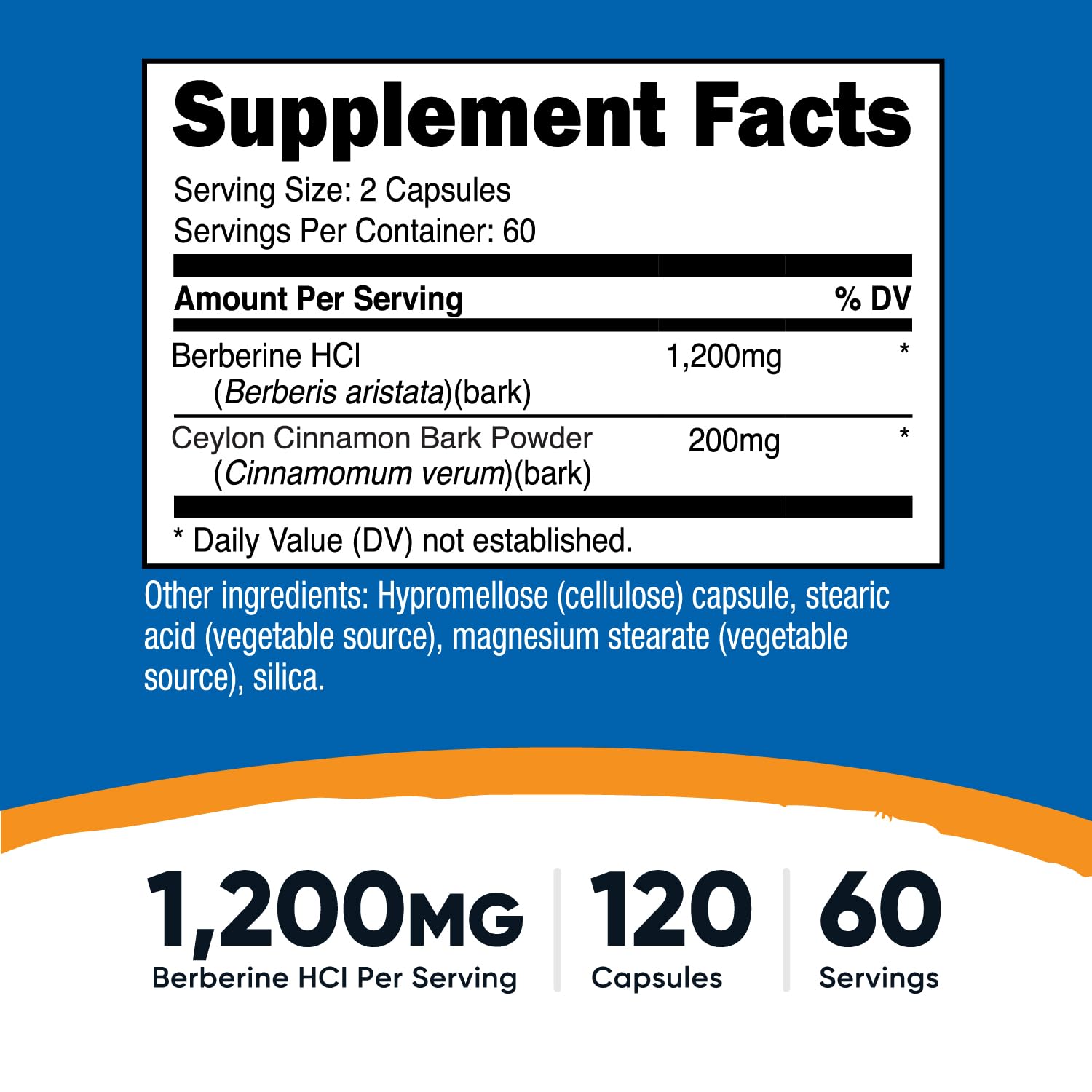 Nutricost Berberine HCl with Ceylon Cinnamon Capsules (120 Capsules) — Amazon image 2