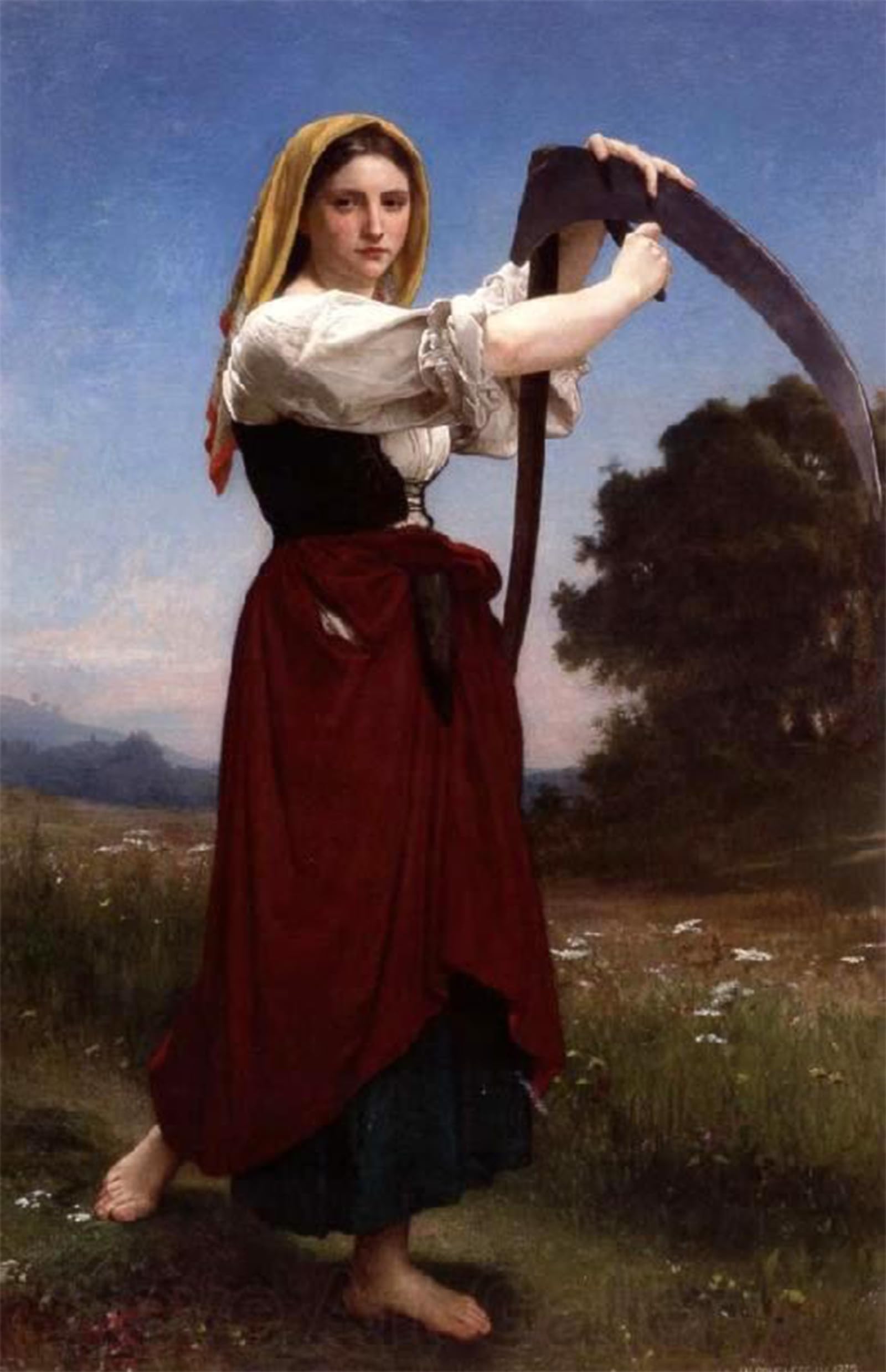 Artxlxxbn No Frame Famous Print Painting Colorful Art Print The Reaper By William Adolphe Bouguereau Canvas Art Decorations For Home Decor 60X90cm