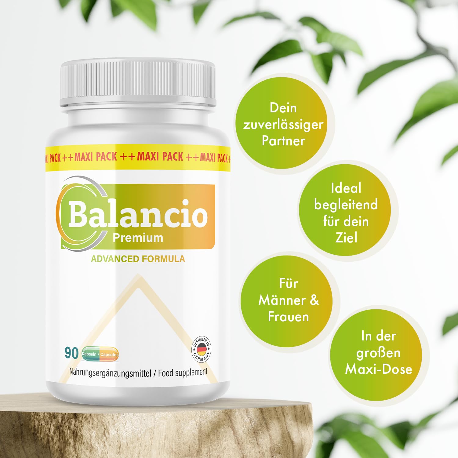 Balancio Premium Kapseln | Ideal begleitend für dein Ziel | Einfache Anwendung | 90 Kapseln