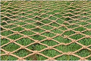 Backyard Protection Jute Hemp Rope Netting,Thick 14mm-Mesh 10cm Mesh Nets Garden Climbing Frame Safety Net,Home Balcony Banister Anti Falling Net Bird Net (Color : Jute, Size : 1Mx9M(3.3FTx29.5FT))