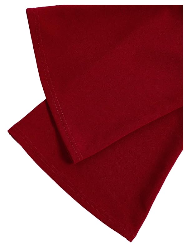 WDIRARA Girl's Ruffle Trim Square Neck Long Sleeve Flare Leg Jumpsuit High Waist Contrast Mesh Long Romper Red 10 Years by WDIRARA - Image 5