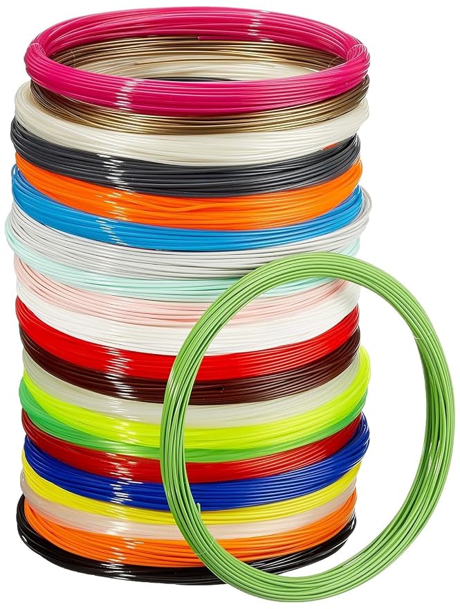 Creative Multicolored Printing PLA Filament for 3D Pen (1.75 mm Thickness, 5 m Each) - Set of 10