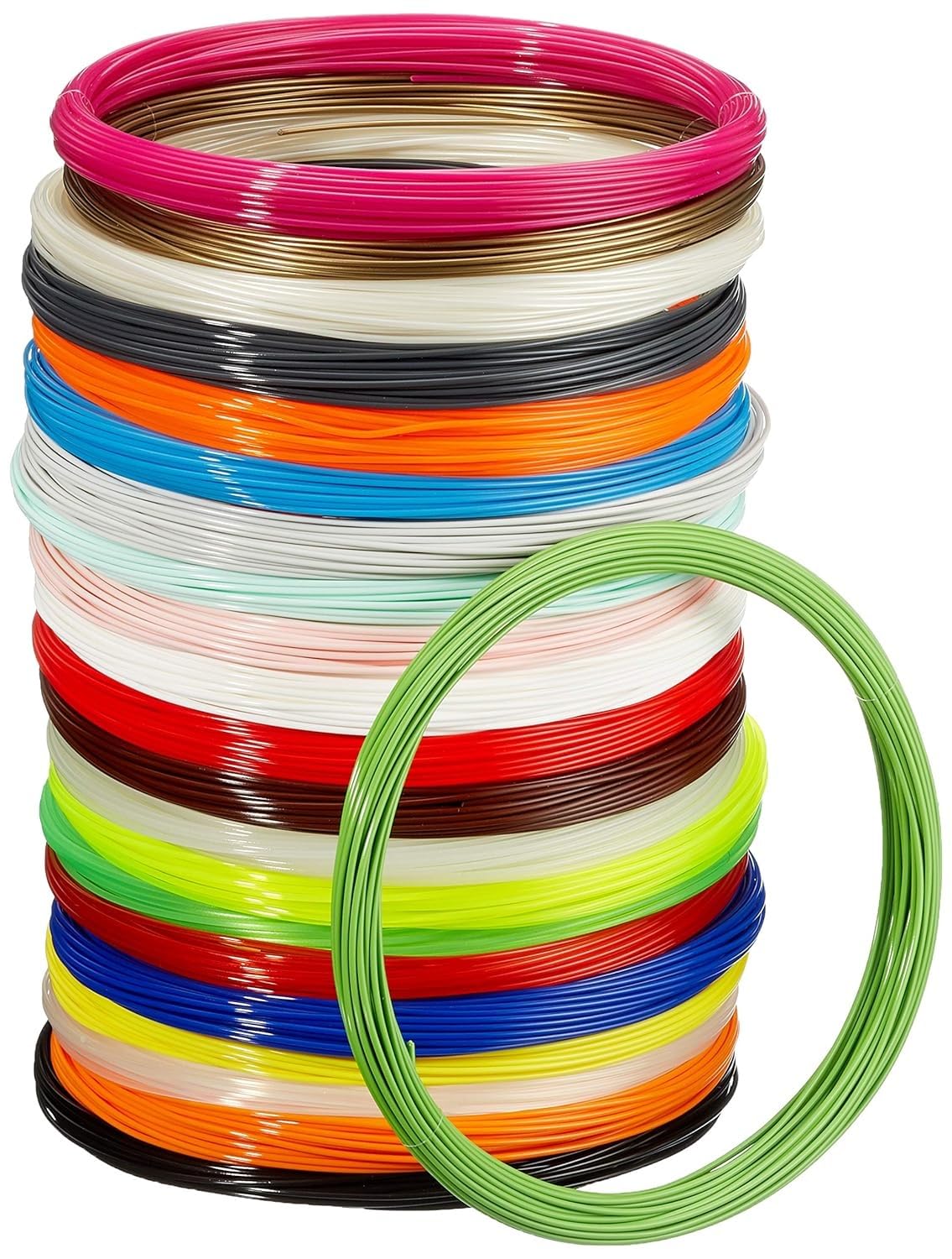 Creative Multicolored Printing PLA Filament for 3D Pen (1.75 mm Thickness, 5 m Each) - Set of 10