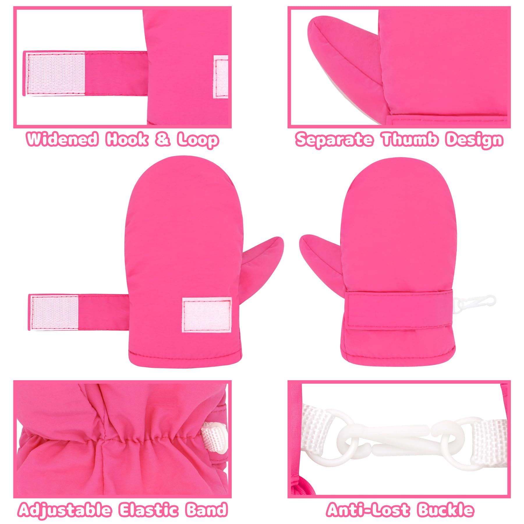Olreco - Manoplas impermeables para niños pequeños, guantes de nieve para niños, guantes de nieve para niños, guantes de bebé, manoplas de invierno, para niños pequeños y niñas
