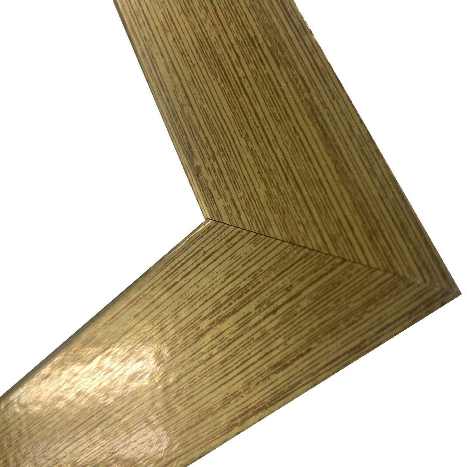 US Art 10x23 Bright Gold Flat 1.25 Inch, Smooth Wrapped Finish Wood Composite Wall Decor Picture Poster Frame