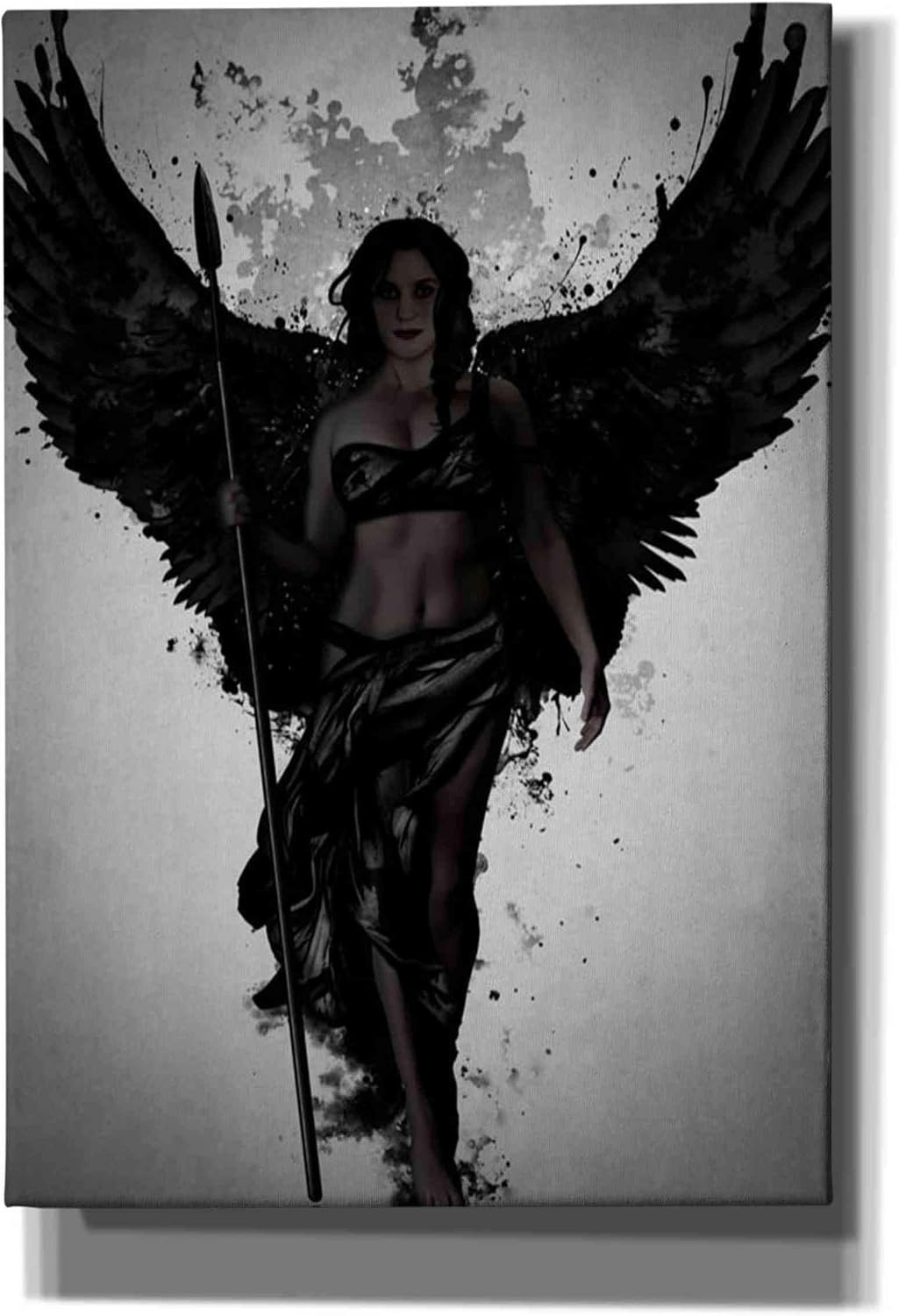 Epic Graffiti Valkyrja by Nicklas Gustafsson Giclee Canvas Wall Art, 12" x 18", Black
