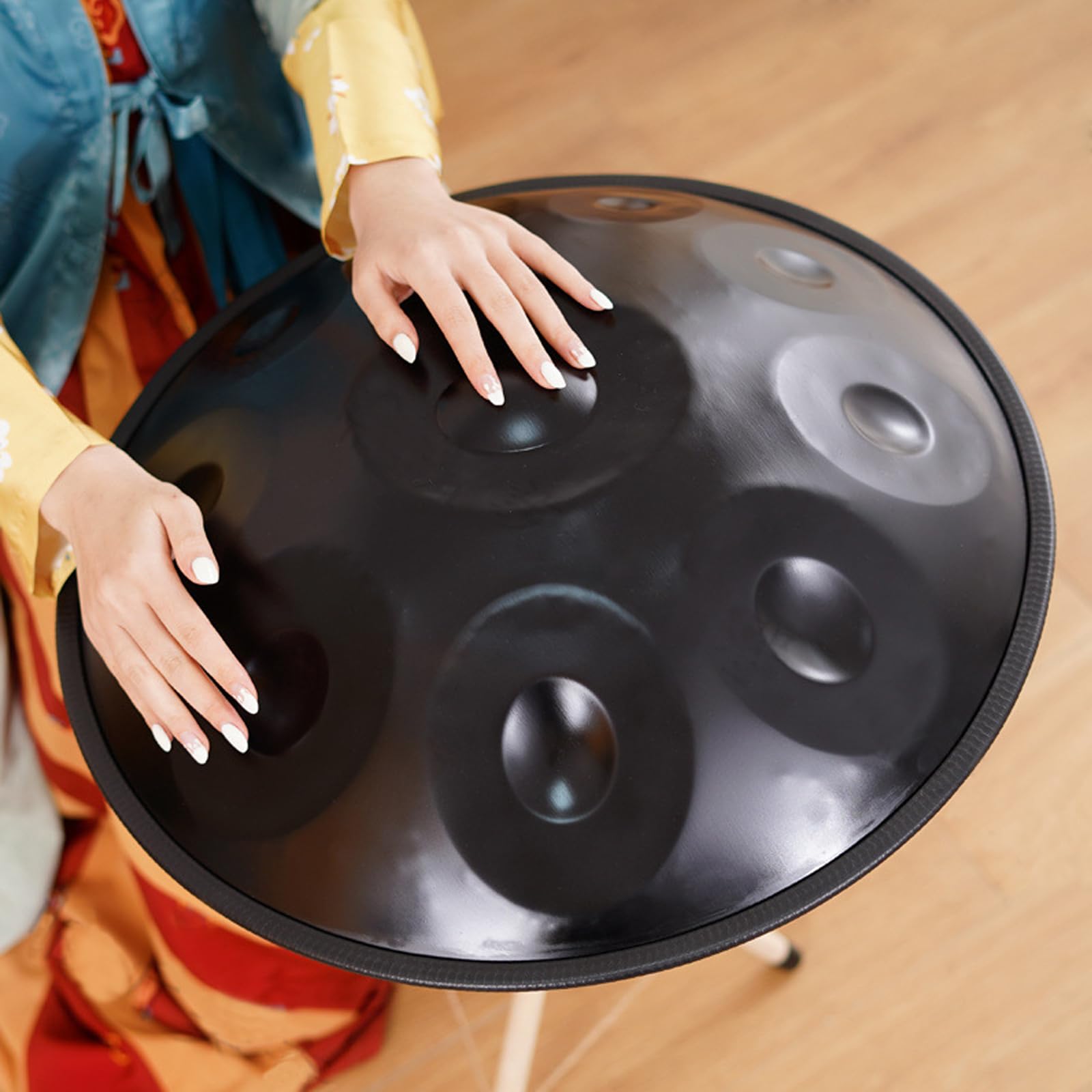 Tongue Drum Lomuty 12 Pouces 30 CM 13 Notes C Major,Tambour De Langue En Acier,Percussion Instrument, Handpan Drum Avec Sac, Livre De Musique, Baguette De Tambour (Bleu Marine Hang Drum