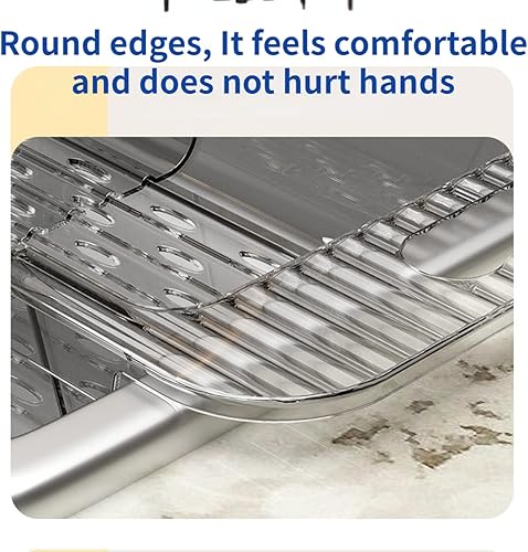 Miniatura 5 de Cesta coladora para colgar sobre el fregadero, lava verduras y frutas, drena pasta cocida y platos secos, coladores y coladores extensibles para