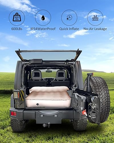Miniatura 7 de MIROZO Colchón de aire para campamento de 10 pulgadas ultra grueso para SUV, colchón de aire para Jeep JK JL JKU JLU Unlimited 4 puertas Ford Bronco