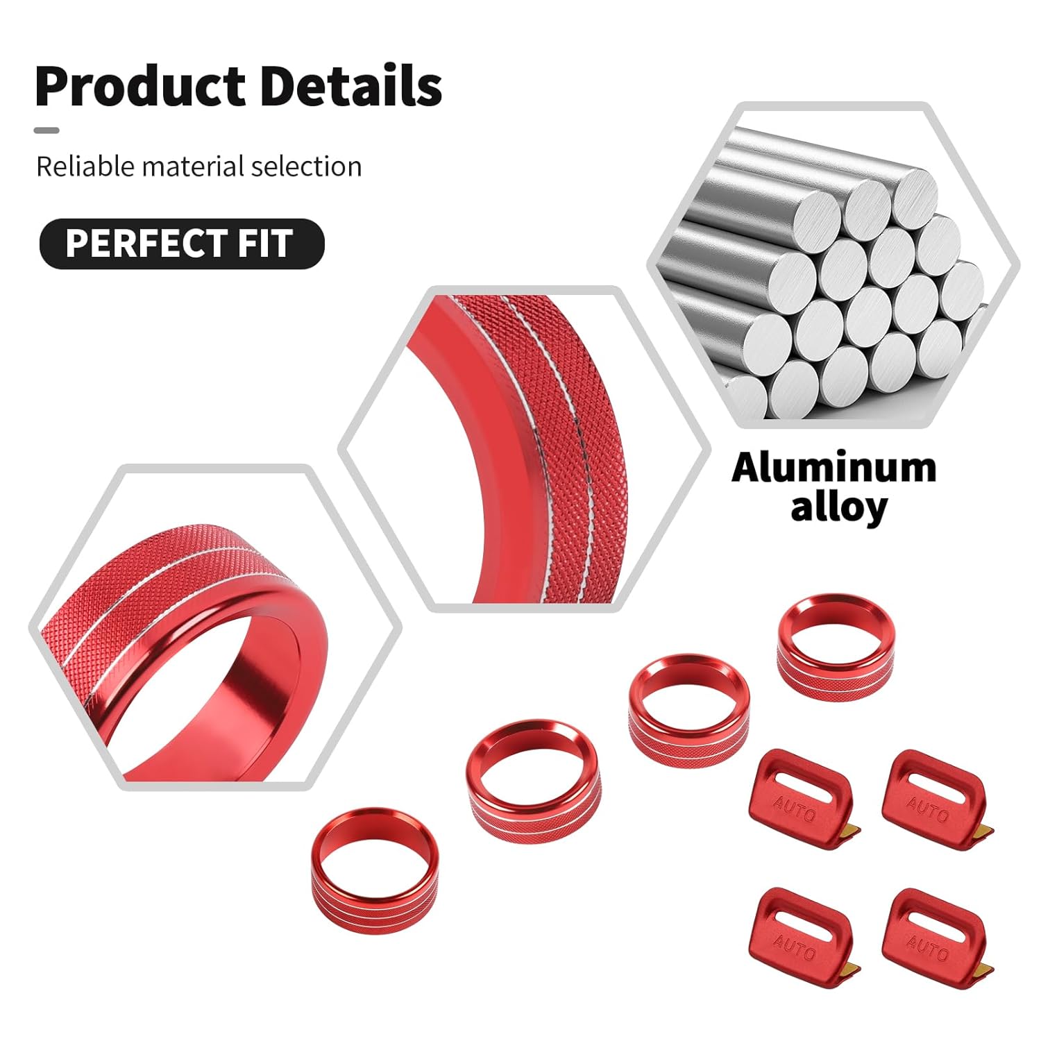 red Air Conditioning/Headlight Switch/Window Control Decoration Compatible with Jeep Wrangler JL JLU & Jeep Gladiator JT Interior Accessories