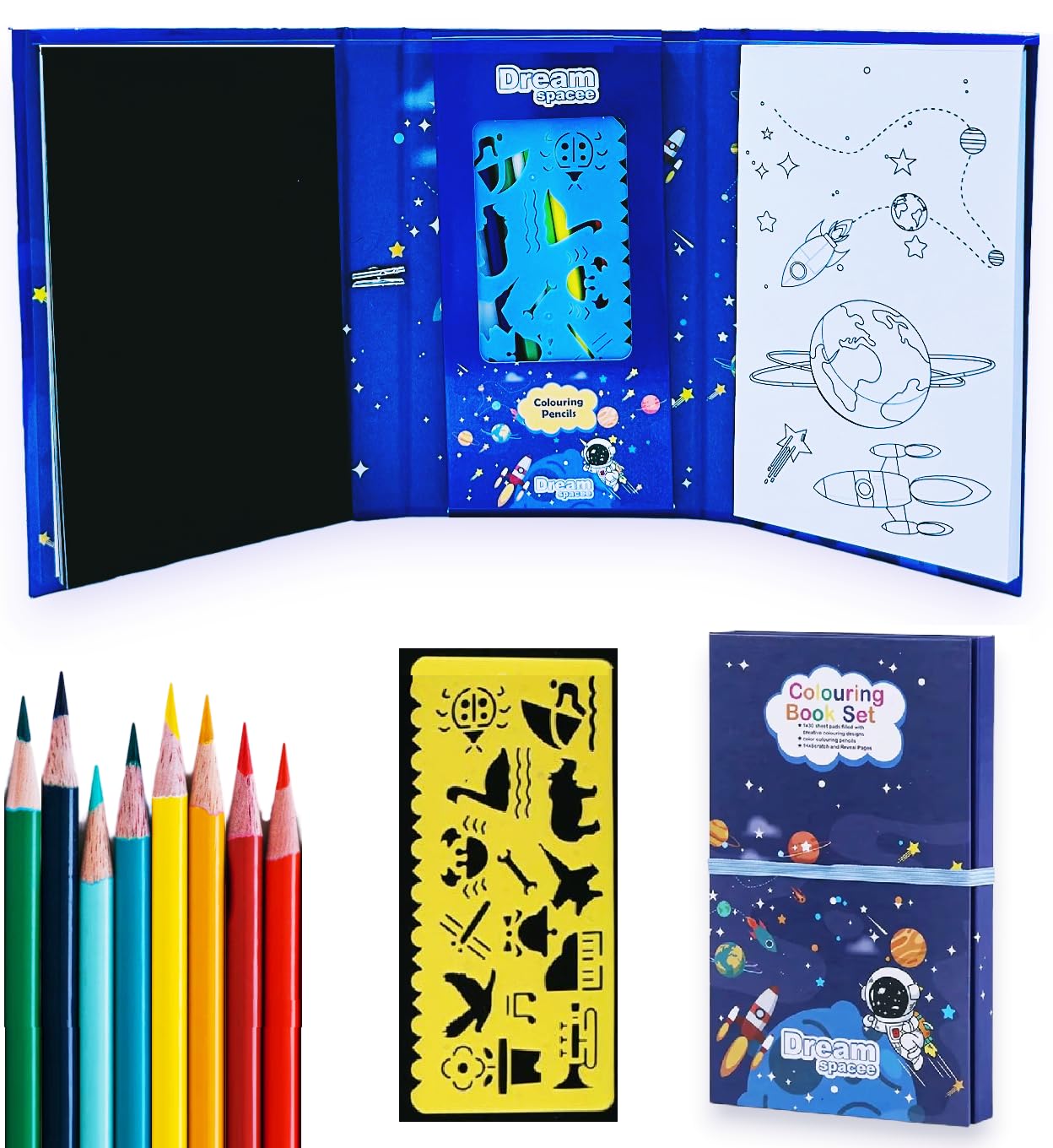 SUPER TOY 2in1 Drawing Colouring Scratch Book with 8 Pencil Colors for Kids 3 6 12 Years Boys Girls Birthday Gift Educational Pre-School Art Craft Pad Supply Set (B0D9YB992Y) Amazon Price History, Amazon Price Tracker