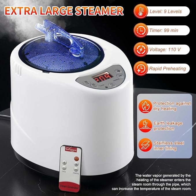 Sauna Portátil X-Vcak Mejorada con Vapor, Control Remoto y Silla Plegable miniatura 6