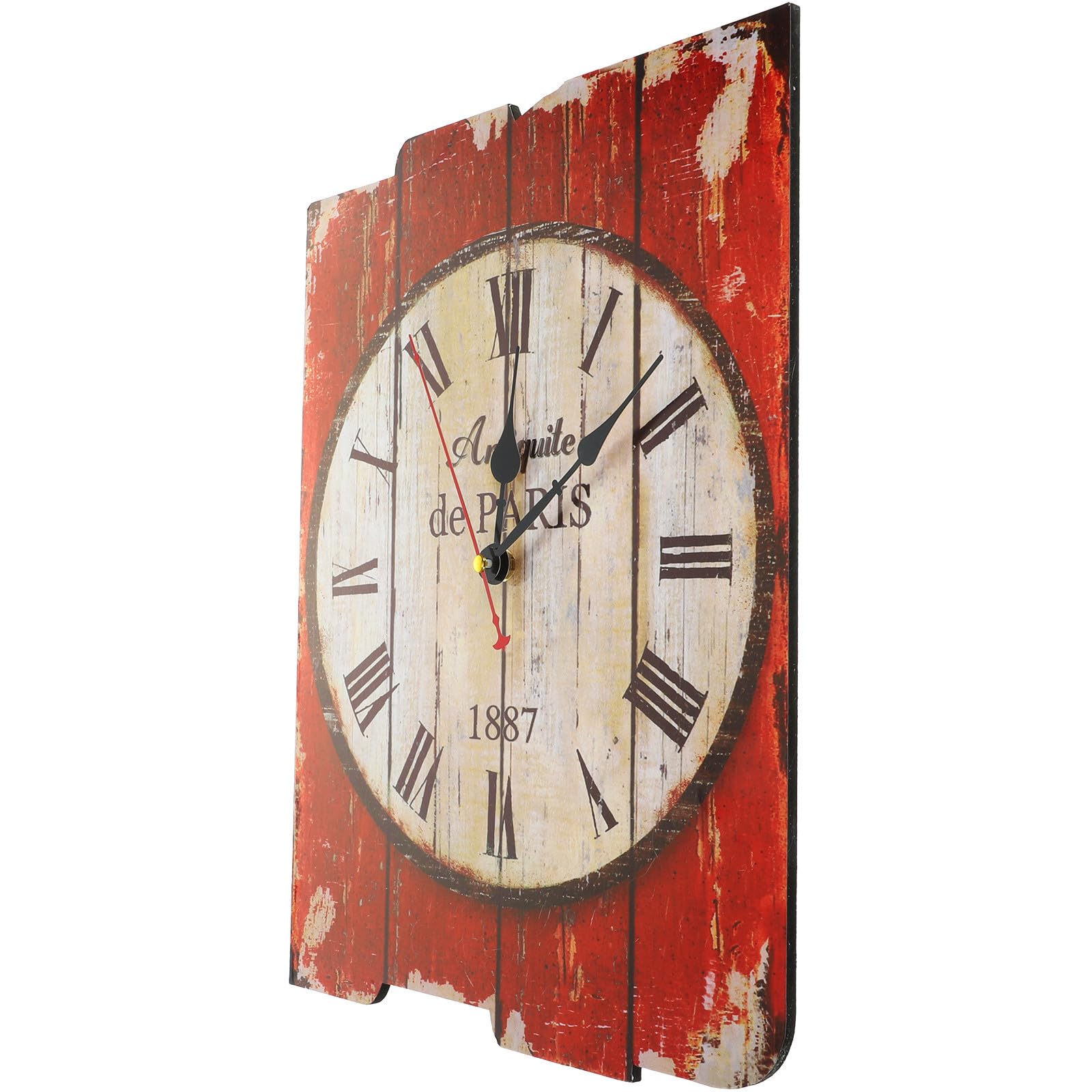 Horloge murale en bois SECFOU avec mécanisme silencieux de style européen rétro