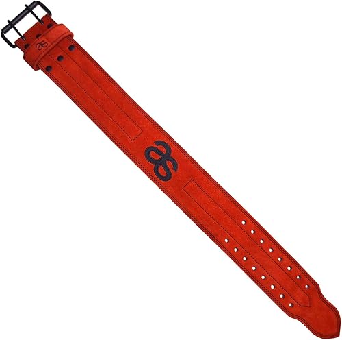 Miniatura 7 de Cinturón de levantamiento de pesas, cuero premium de 0.394 pulgadas, hebilla de doble punta, soporte de espalda para sentadillas, peso muerto y