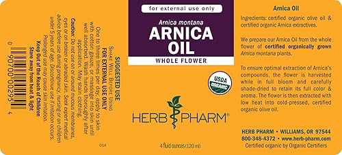Vista 10 de Herb Pharm Aceite orgánico certificado, árnica, 1 fl oz