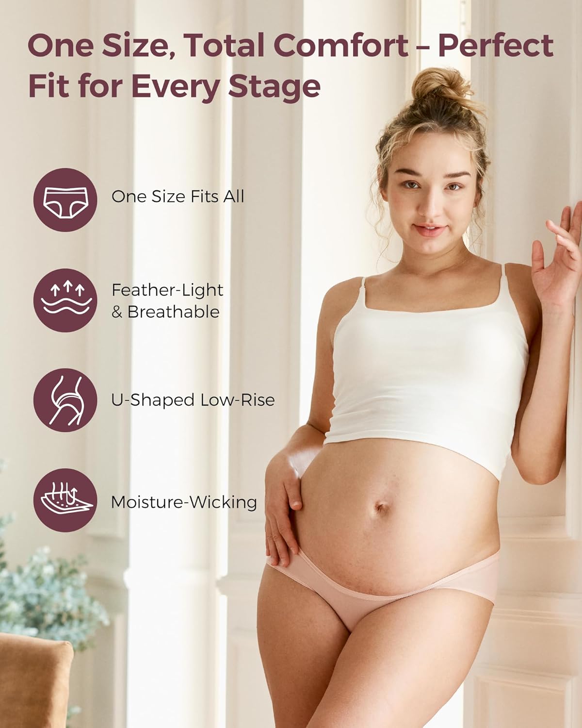 Momcozy Maternity Underwear for Women | Pregnancy Postpartum Panties | Under the Bump Bikinis | One Size - Image 2